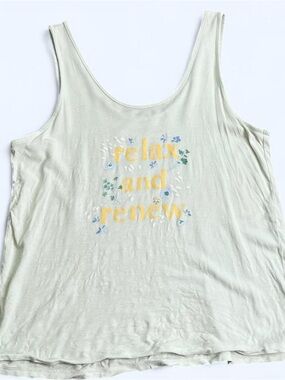 LC Lauren Conrad Intimates XS Light Blue Yellow Relax And Renew PJ Tank Top